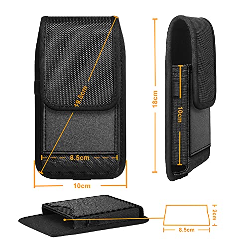 ykooe Universal Funda Cinturón para Xiaomi Redmi Note 9/9s/9 Pro, Vertical PU Bolsa con Ranura para Tarjeta (Negro)