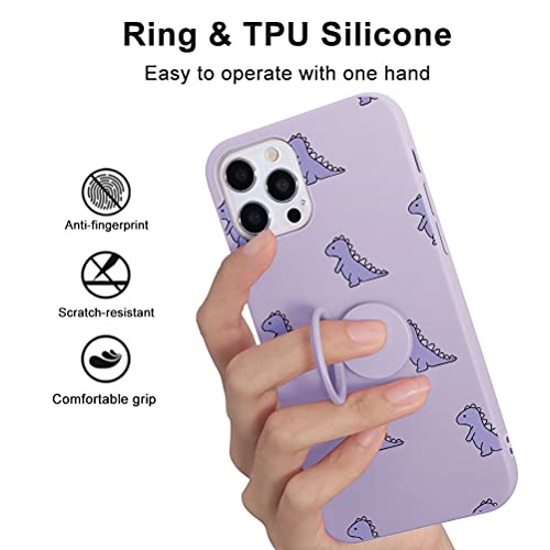 Yoedge Soporte Anillo Funda Compatible con Samsung Galaxy S9 Plus 6,2 Pulgada, Silicona Antigolpe Carcasa con 360 Grados Giratorio Kickstand TPU Bumper Protección patrón Cover Galaxy S9 Plus, Púrpura