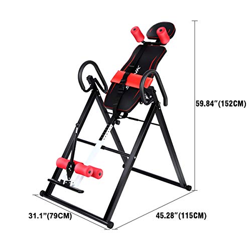 Yonntech Tabla de inversión Plegable soporta hasta 136kg con masajeador Robusta y Posibilidad de inversión Ejercicio 180°