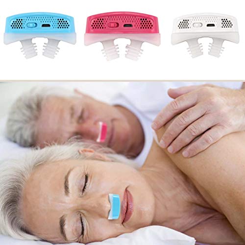 Yowerf ronquidos Aparato electrónico de respiración Nasal antirronquidos Los dilatadores apnea del sueño ayudan al Equipo a Detener el Equipo de ronquido (Color : White)