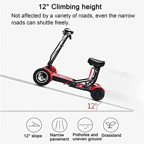 YQTXDS Scooters de Movilidad de 4 Ruedas Plegables, Scooter de Movilidad eléctrico Ligero de 250 W para Ancianos/discapacitados / (Silla de Ruedas)