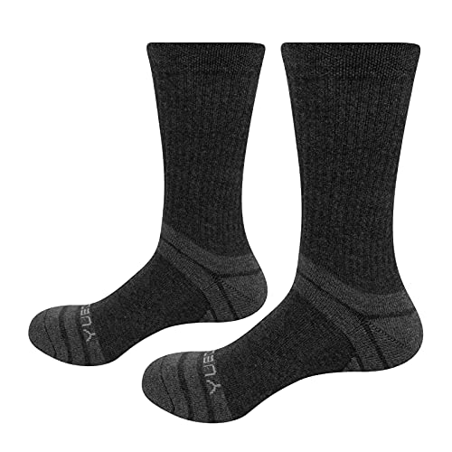 YUEDGE 5 Pares Hombres Senderismo Calcetines para Trekking Transpirable Anti-ampollas, Alto Rendimiento (L)