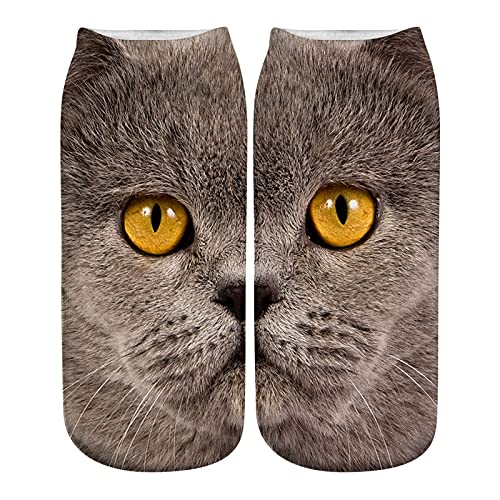 YWLINK Moda Antideslizante Suave Y Transpirable Calcetines De AlgodóN Ocasionales Lindos ImpresióN En 3D Medias Gatito Calcetines De Dibujos Animados Deportivos Regalo Calcetines De Tobillo