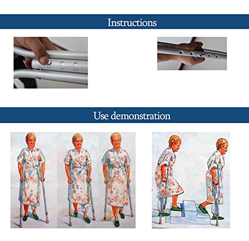 YXW Muletas de Aluminio, muletas Ajustables axilares, Ayuda para Caminar para Hombres, Mujeres, niños, Adultos, Altas, 2 Unidades de muletas, Carga de 130 kg (Size : Medium 113-134cm)