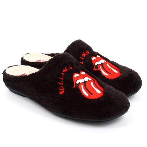 Zapatillas cómodas Andar por casa Lengua Rolling Stones Forro Pelo suapel (46 EU, Numeric_46)