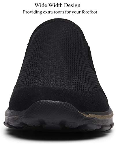 Zapatillas de Casa Mujer Hombre Zuecos de Algodón Comodas Transpirable Casual Pantuflas Exterior y Interior, Negro, 40 EU