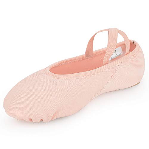 Zapatillas de Danza Elástico Media Punta Zapatos de Ballet Baile Suela Partida de Cuero para Niñas y Mujer 39