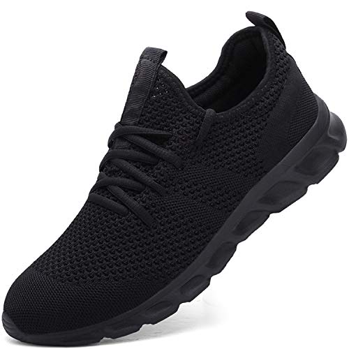 Zapatillas de Running para Hombre Casual Tenis Asfalto Zapatos Deporte Fitness Gym Correr Gimnasio Deportives Transpirables Seguridad Atlético Trekking Bambas Plataform Sneakers Negro 41 EU