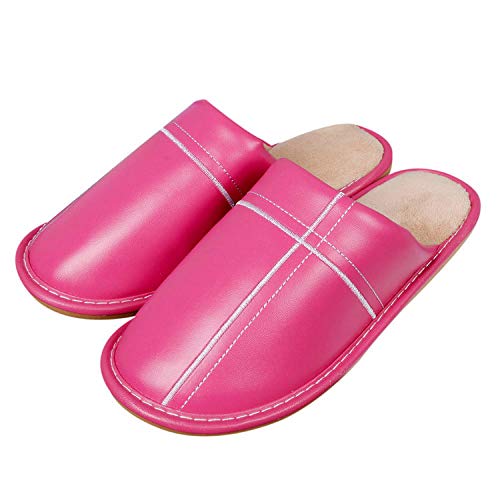 zapatos de casa antideslizantes de algodón lavable,Calzado de cuero para piso, zapatos de algodón impermeables de suela blanda-naranja_39-40,Zapatillas de casa Comfort Slippers para hombres