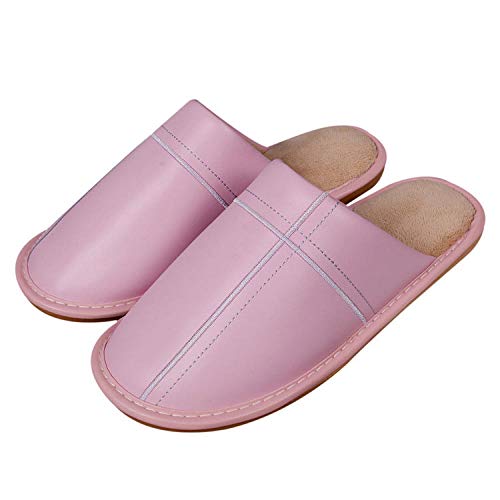 zapatos de casa antideslizantes de algodón lavable,Calzado de cuero para piso, zapatos de algodón impermeables de suela blanda-naranja_39-40,Zapatillas de casa Comfort Slippers para hombres