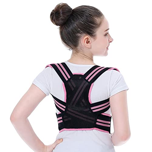 ZHANGXXX Corrector de Postura Ajustable para niños Cinturón de Apoyo para la Espalda Kid Boy Girl Corsé ortopédico Columna Vertebral Espalda Lumbar Hombro Brackets Salud (Color: Pink, Size: L)