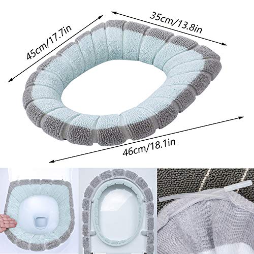 Ziyero 4 Piezas Cojín Antibacteriano Más Grueso para Asiento Inodoro Estirable Lavable Cojines Asiento Inodoro Anillo de Plástico Incorporado, para Mujeres, Futuras Madres, Ancianos—Colores Mezclados