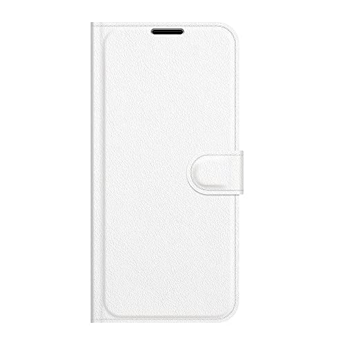 zl one Compatible con/reemplazo para la funda de teléfono Oppo A7/AX7/A12 PU cuero protección ranuras para tarjetas cartera funda Flip Cover (blanco)