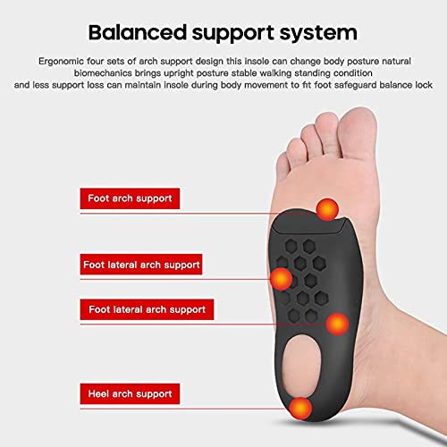 ZLDGYG ZMMDD Unisex Flatfoot Orthotics TPR Plantilla de tamaño Grande para pie Plano o-en Forma de piernas de Arco Soporte de Arco Plantar Fasciitis Zapatos ortesis Almohadilla