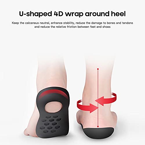 ZLDGYG ZMMDD Unisex Flatfoot Orthotics TPR Plantilla de tamaño Grande para pie Plano o-en Forma de piernas de Arco Soporte de Arco Plantar Fasciitis Zapatos ortesis Almohadilla