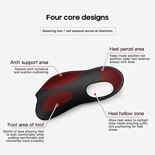 ZLDGYG ZMMDD Unisex Flatfoot Orthotics TPR Plantilla de tamaño Grande para pie Plano o-en Forma de piernas de Arco Soporte de Arco Plantar Fasciitis Zapatos ortesis Almohadilla