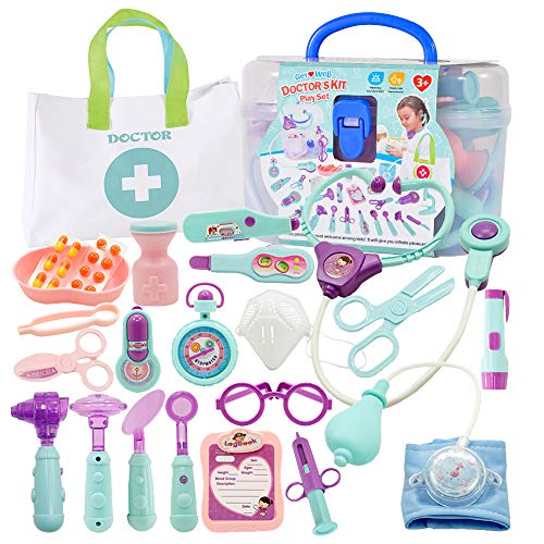 ZoneYan Maletin Medicos Juguete, Doctora Juguetes, Maletín de Doctora Juguetes, Juguetes de Doctor Niños, Doctor Juego de rol Juego Herramientas Juguete Set Regalos