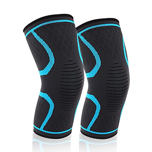 Zorara - Rodillera para correr, correr, deportes, 1 par de vendaje de compresión para rodillas de apoyo para la rodilla, dolor articular, artritis rehabilitación de rodillas, color azul