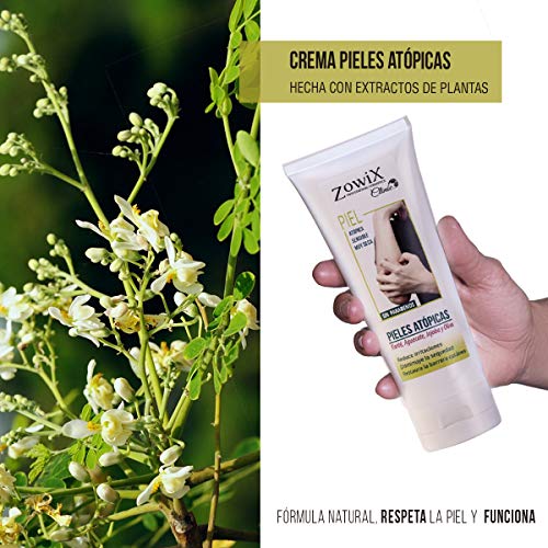 ZOWIX Crema para pieles atopicas, eczemas, psoriasis o dermatitis. Piel muy sensible, extraseca o con escamas. Crema Natural. Sin Parabenos. 200ml.