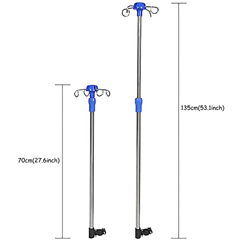 ZTGHS Soporte Intravenoso para Silla De Ruedas, Soporte De Goteo De Acero Inoxidable para Portasueros Soporte De Infusión De Altura Ajustable Soporte para Silla De Ruedas para Hospitales Y Familias