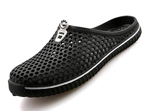 Zuecos de Verano para Mujer Hombre Antideslizante Respirable Zapatillas de Playa Negro 40