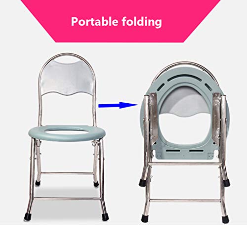 zyifan Silla con Inodoro, Cómoda bariátrica de Brazo abatible, Silla para Inodoro Junto a la Cama, Marco de Seguridad de baño Plegable médico, para Adultos Mayores, Adultos