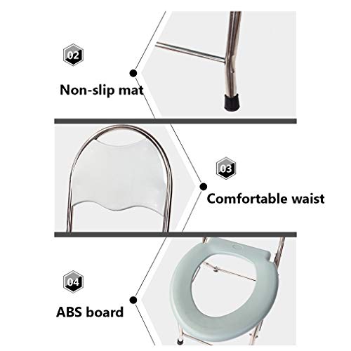 zyifan Silla con Inodoro, Cómoda bariátrica de Brazo abatible, Silla para Inodoro Junto a la Cama, Marco de Seguridad de baño Plegable médico, para Adultos Mayores, Adultos