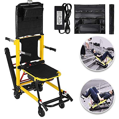 ZZYYZZ Silla de Ruedas eléctrica EMS Silla de Escalera para trepar sobre orugas y escaleras, Silla de evacuación de Escalera Plegable con batería