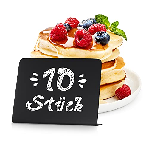 10 Pack Rustic Mini Chalkboard Signs - 76x101mm For Liquid Chalk Markers And Chalk - Small Plastic Message Board Signs - Table Numbers - Food Labels For Party - Small Chalkboard