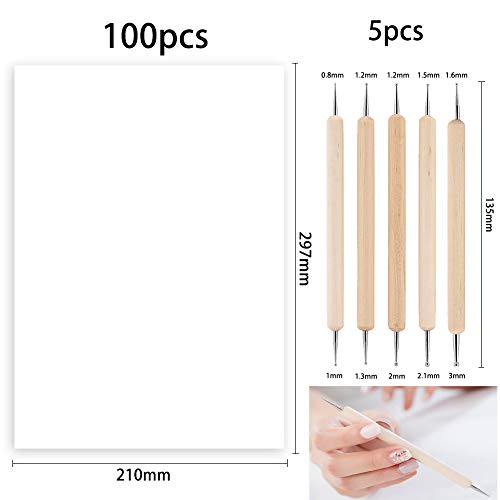 100 hojas de papel de transferencia de carbono, color blanco de 11,7 x 21,1 cm, papel de transferencia con lápiz capacitivo para patrón de transferencia en madera, papel, lienzo