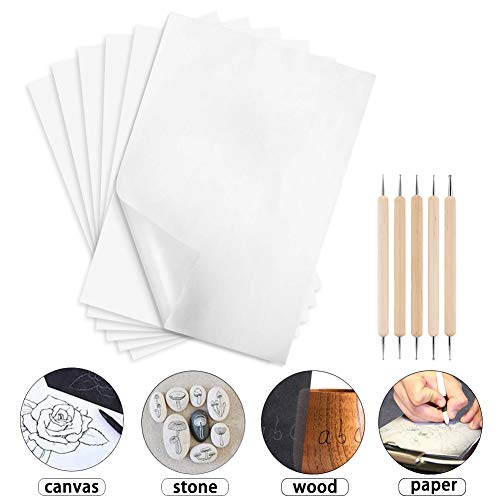 100 hojas de papel de transferencia de carbono, color blanco de 11,7 x 21,1 cm, papel de transferencia con lápiz capacitivo para patrón de transferencia en madera, papel, lienzo