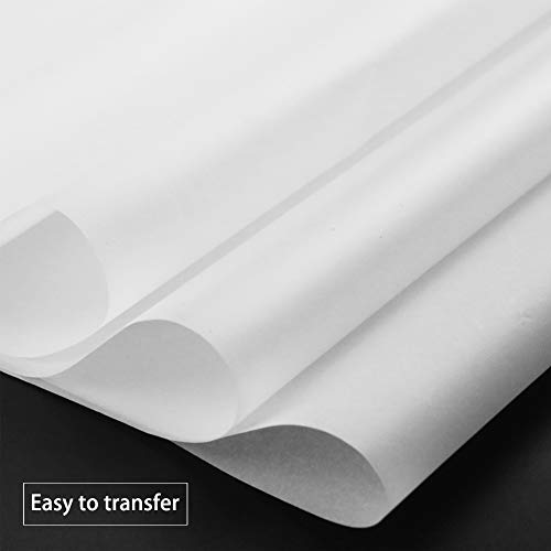 100 hojas de papel de transferencia de carbono, color blanco de 11,7 x 21,1 cm, papel de transferencia con lápiz capacitivo para patrón de transferencia en madera, papel, lienzo