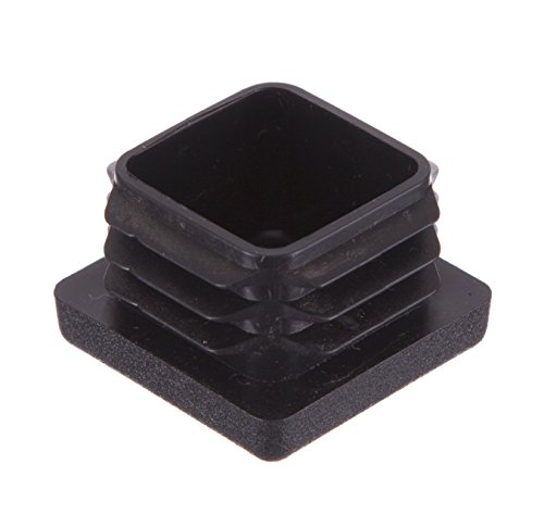 16 Piezas - Todos los Tamaños - Tapas Plásticas Cuadradas - Insertos de Tubos Para las Patas de la Mesa, Sillas, Muebles (19mm, Negro) - por Lifeswonderful