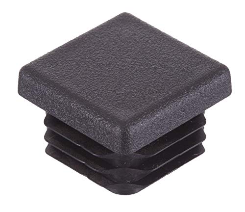 16 Piezas - Todos los Tamaños - Tapas Plásticas Cuadradas - Insertos de Tubos Para las Patas de la Mesa, Sillas, Muebles (19mm, Negro) - por Lifeswonderful