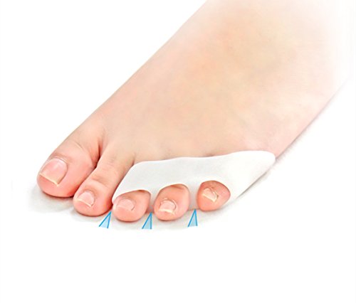 2 pares de correctores de valgos para dedos pequeños de los pies (3 agujeros), dedos de los pies hallux, silicona, hallux valgus, cojines para juanetes