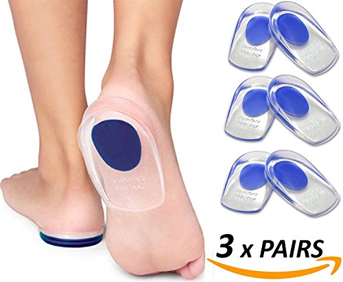 2 pares Feet comodidad gel talón – Cojín medicinal ischem silicona de talón espolón calcáneo Gel Cojín geleinlagen talón Tija tendón de Aquiles Heel