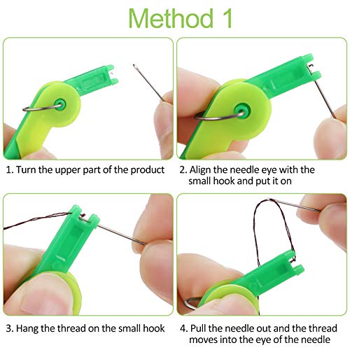 2 Piezas Dispositivos de Enhebrado Automático de Agujas Dispositivo Plástico Manual de Aguja de Costura con Guía Automática de Hilo Fácil de Usar y Transportar, Color Aleatorio