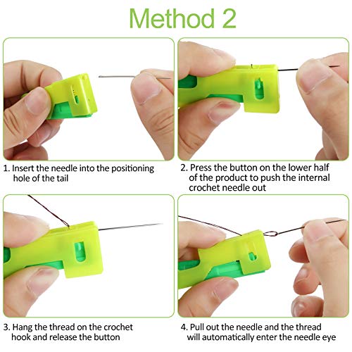 2 Piezas Dispositivos de Enhebrado Automático de Agujas Dispositivo Plástico Manual de Aguja de Costura con Guía Automática de Hilo Fácil de Usar y Transportar, Color Aleatorio