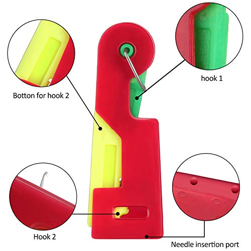 2 Piezas Dispositivos de Enhebrado Automático de Agujas Dispositivo Plástico Manual de Aguja de Costura con Guía Automática de Hilo Fácil de Usar y Transportar, Color Aleatorio