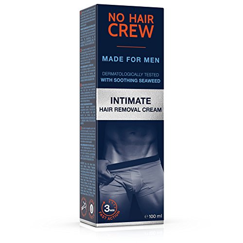 2 x NO HAIR CREW Crema Depilatoria Íntima Premium - Extra Suave Hecha Para Hombres - Conjunto de 2-200ml