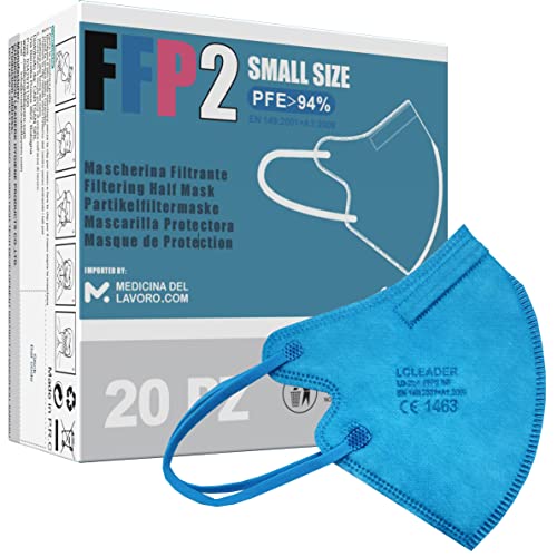 20 Mascarillas FFP2/KN95 Talla Pequeña Small Homologadas Certificación CE sin Válvula de 4 Capas, Máscara Protectora de Polvo, Mascarilla de Protección con Filtros de Calidad BFE≥95, 20 Piezas