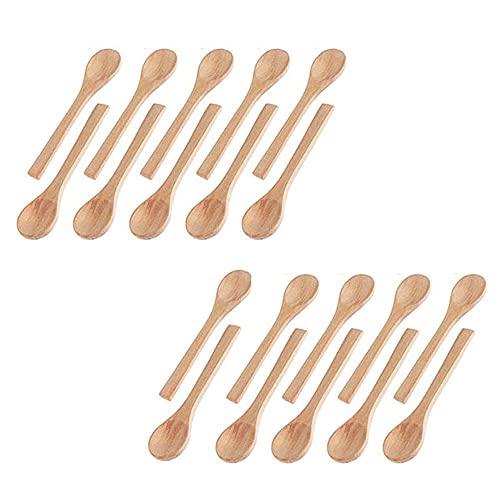 20Pcs Cucharas, Cuchara De Madera, Cucharas Helado, Niños Pequeño Cucharas, Cucharas Especiales, Cuchara De Madera Con Logo,Azúcar Miel Café Cucharillas Para Niños Pequeño.