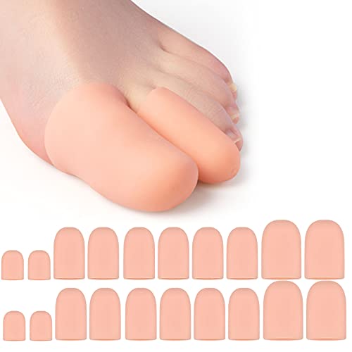 20Pcs Punteras de Gel, Protector de Dedos Protectores para los Dedos Protectores de Dedos del Pie Gel de Silicona Punteras para Prevenir Ampollas Callos Para Hombres Mujeres