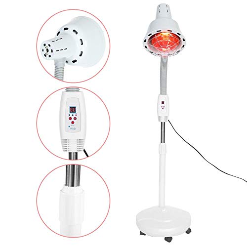 275W Luz infrarroja Terapia de calentamiento Terapia Dolor muscular Lámpara de alivio en frío Temperatura ajustable con 4 ruedas omnidireccionales