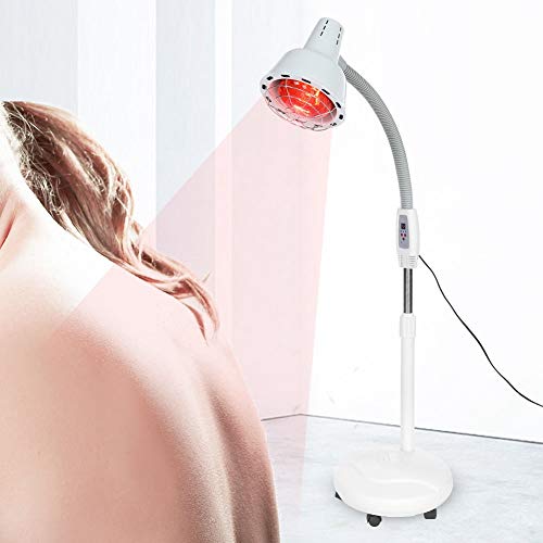 275W Luz infrarroja Terapia de calentamiento Terapia Dolor muscular Lámpara de alivio en frío Temperatura ajustable con 4 ruedas omnidireccionales