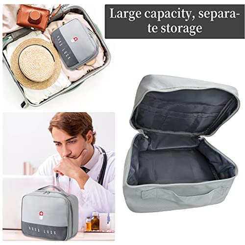 2Pcs Botiquín de Primeros Auxilios Vacio Bolsa Médico de Emergencia Gran Capacidad Bolsa de Primeros Auxilios Portátil Bolsa de Supervivencia Emergencia Botiquín de Viaje Montaña Coche (Gris)