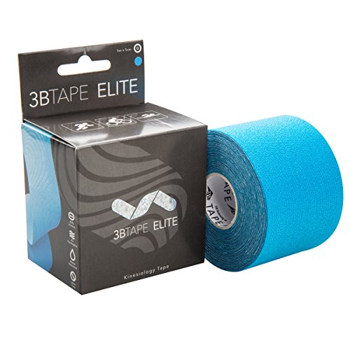 3B TAPE ELITE (5m x 5cm) - Cinta de Kinesiología, Cinta de Soporte Elástico para Músculos y Articulaciones dedicada al Deporte, Ejercicio, Recuperación de Lesiones y Dolor Muscular - Azul