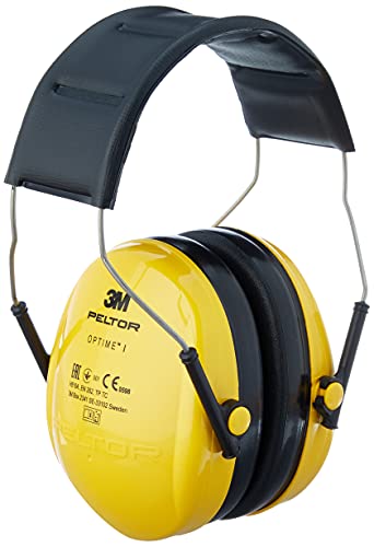 3M H510AC Peltor Optime, Protectores auditivos de hasta 98 dB, ligeros y ajustable para el uso de herramientas eléctricas, Amarillo