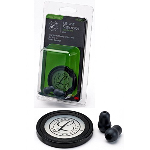 3M Littmann Master Cardiology 40011, Kit de piezas de repuesto para fonendoscopios, color Negro.