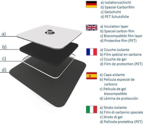 4 Electrodos de 5x5cm | para TENS y EMS | Compatibles con su aparato COMPEX | Electrodos autoadhesivos, parches, pads, de varios usos | Electroestimulación